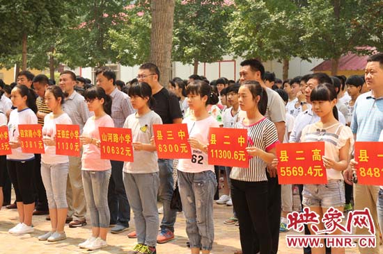 經(jīng)過一周的廣泛宣傳動員，全縣教育系統(tǒng)共捐款174113元。