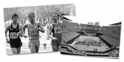 左圖:5月10日,遼寧隊選手耿志耀(左一)在十二運男子50公里競走比賽中。 　　新華社記者 李 鋼攝 　　右圖:6月10日,十二運網(wǎng)球團體賽在大連正式開拍,部分比賽遭遇了“零觀眾”的尷尬場面。 　　人民視覺