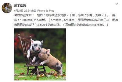 岳馨鈺在自己的個人微博上布置暑假作業(yè)。微博截圖